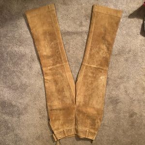 Camel tan leather pants